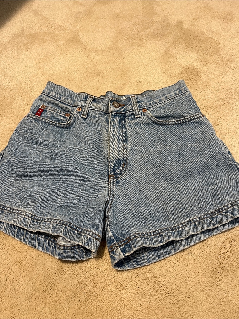 Vintage lei High-Rise Light Blue Denim Jean Shorts - size 9